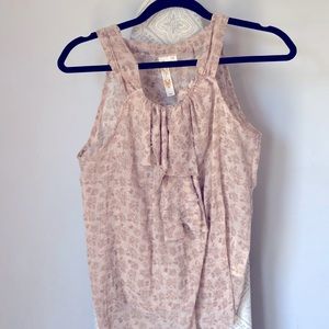 Adiva tan floral sleeveless blouse Medium